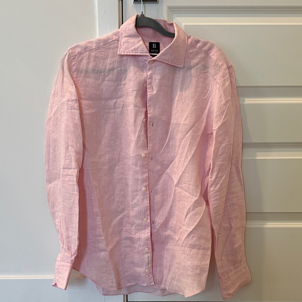 Elegant Pink Button-Down Shirt for Men